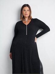 Live Unlimited Black Curve Sparkle Split Front Tunic - Image 2 of 5