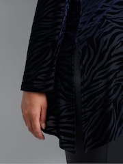 Live Unlimited Blue Curve Zebra Burnout Asymmetric Top - Image 4 of 5