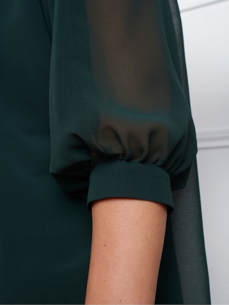 Live Unlimited Green Curve Pleat Front Top - Image 4 of 4 Live Unlimited Green Curve Pleat Front Top - Image 4 of 4