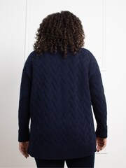 Live Unlimited Blue Textured Knit Jumper - Image 2 of 5
