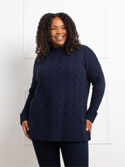 Live Unlimited Blue Textured Knit Jumper - Image 3 of 5