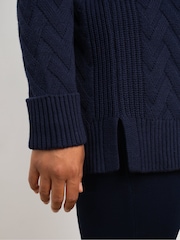 Live Unlimited Blue Textured Knit Jumper - Image 5 of 5