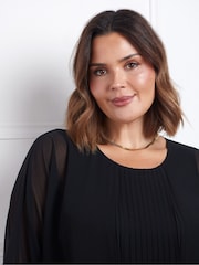 Live Unlimited Black Pleat Front Top - Image 4 of 5