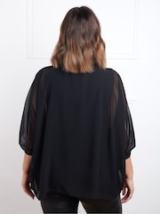 Live Unlimited Black Pleat Front Top - Image 5 of 5