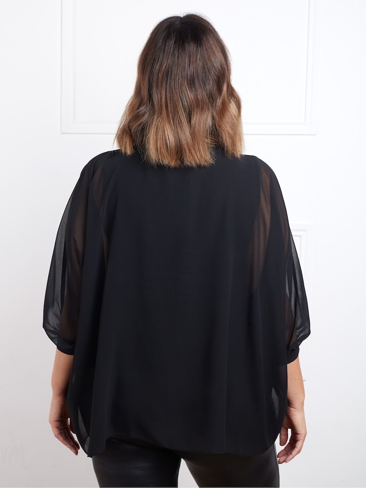Live Unlimited Black Pleat Front Top - Image 5 of 5