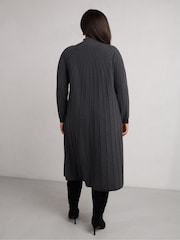 Live Unlimited Grey Rib Knitted Midi Dress - Image 2 of 4