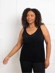 Live Unlimited Black Stud Knitted Vest - Image 1 of 5