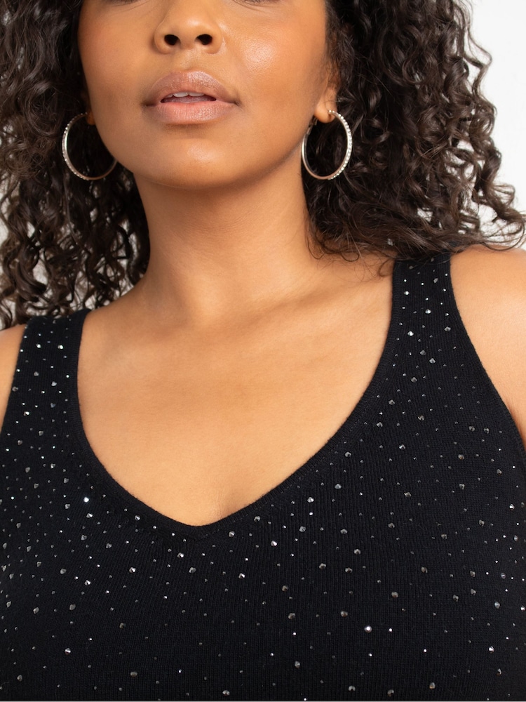 Live Unlimited Black Stud Knitted Vest - Image 5 of 5