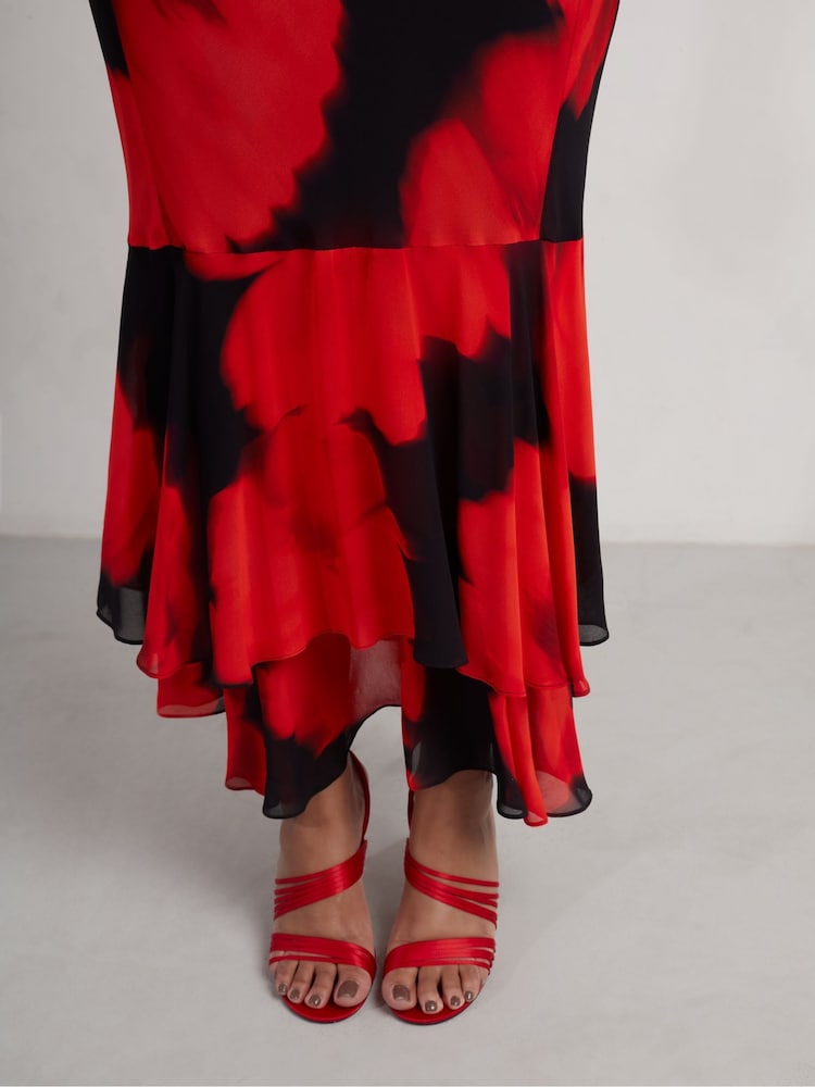 Live Unlimited Mărimi mici Floral Volănașe Shoulder Rochie lungă - Image 6 of 8