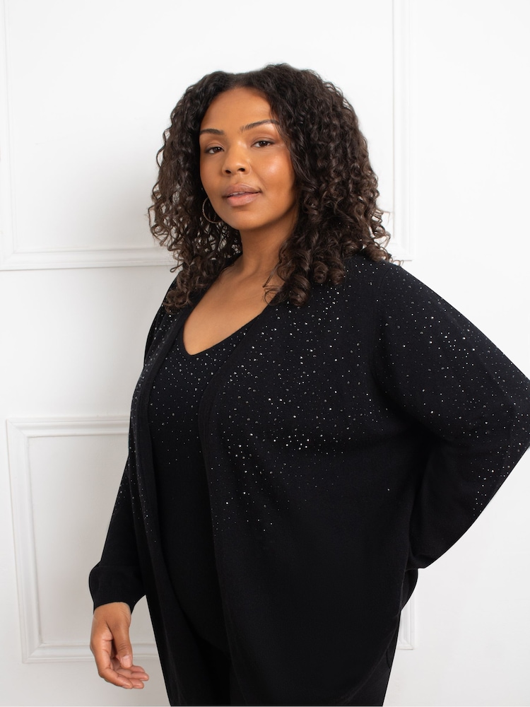 Live Unlimited Black Stud Cardigan - Image 1 of 5