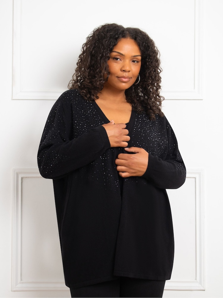 Live Unlimited Black Stud Cardigan - Image 2 of 5
