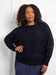 Live Unlimited Blue Metallic Stripe Jumper - Image 2 of 3