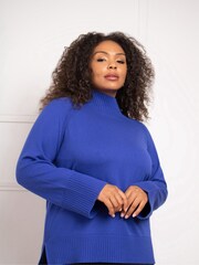 Live Unlimited Blue Mock Neck Jumper - Image 1 of 8