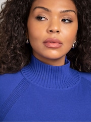 Live Unlimited Blue Mock Neck Jumper - Image 2 of 8