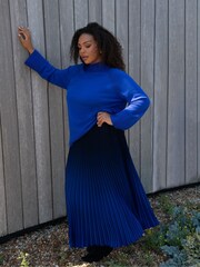 Live Unlimited Blue Mock Neck Jumper - Image 8 of 8