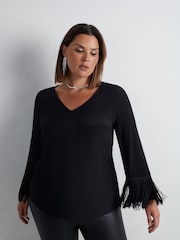 Live Unlimited Black Fringe Top - Image 3 of 5