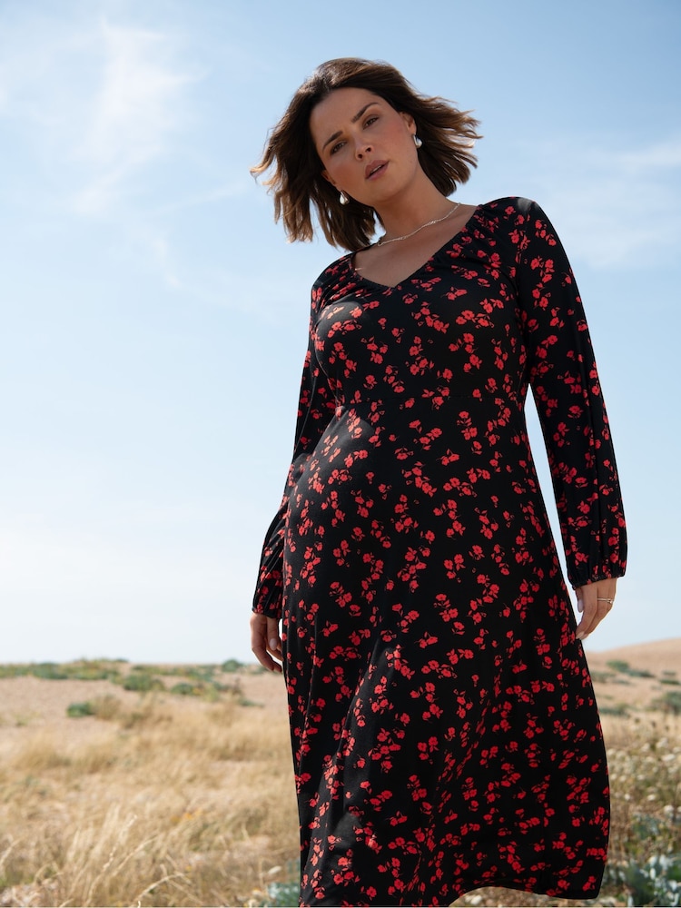 Live Unlimited Floral Print Jersey V-Neck Midi Dress - Imagen 6 de 6 Live Unlimited Floral Print Jersey V-Neck Midi Dress - Imagen 6 de 6