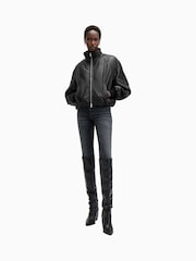 AllSaints Black Rowan Bomber Jacket - Image 2 of 7