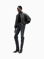 AllSaints Black Rowan Bomber Jacket - Image 5 of 7