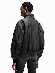 AllSaints Black Rowan Bomber Jacket - Image 6 of 7