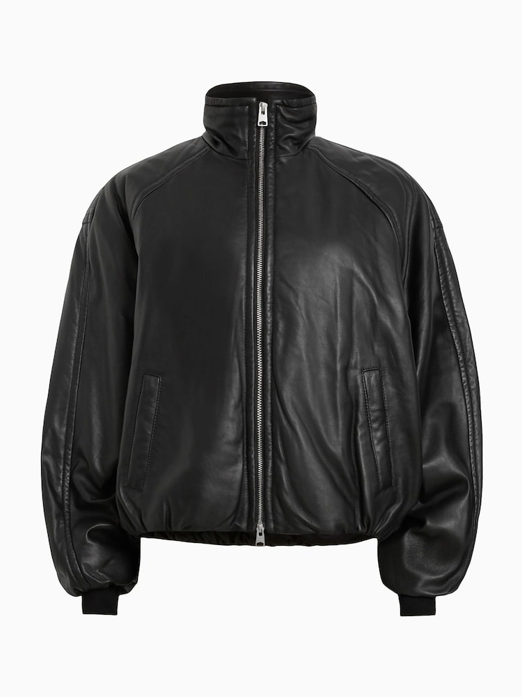 AllSaints Black Rowan Bomber Jacket - Image 7 of 7
