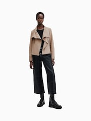AllSaints Grey Freya Suede Jacket - Image 3 of 7