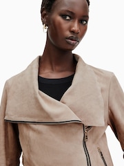 AllSaints Grey Freya Suede Jacket - Image 5 of 7