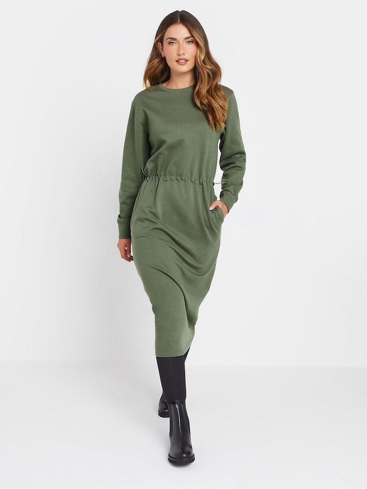 Long Tall Sally Green Sweat Midi Dress - Image 2 of 5