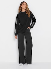 Long Tall Sally Black Piped Raglan Sweatshirt - Image 2 of 5