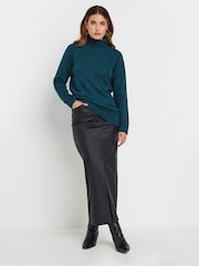 Long Tall Sally Blue Funnel Neck Jumper - Image 3 of 5