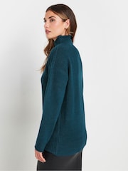 Long Tall Sally Blue Funnel Neck Jumper - Image 4 of 5