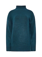Long Tall Sally Blue Funnel Neck Jumper - Image 5 of 5