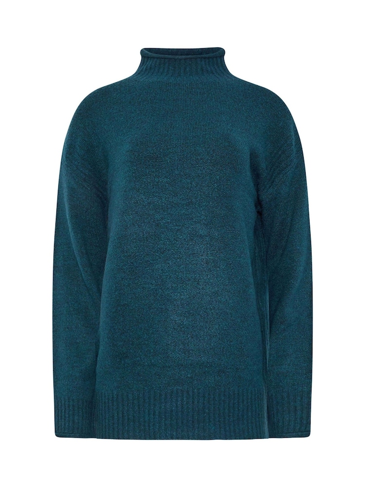 Long Tall Sally Blue Funnel Neck Jumper - Image 5 of 5