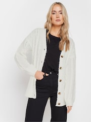 Long Tall Sally Cream V-Neck Cable Cardigan - Image 1 of 5
