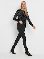 Long Tall Sally Black Knitted Diamante Stud Jumper - Image 2 of 6