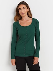 Long Tall Sally Green Long Sleeve Button Through T-Shirts 2 Pack - Image 3 of 8