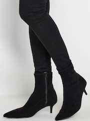 Long Tall Sally Black Pointed Kitten Boots - Image 1 of 5