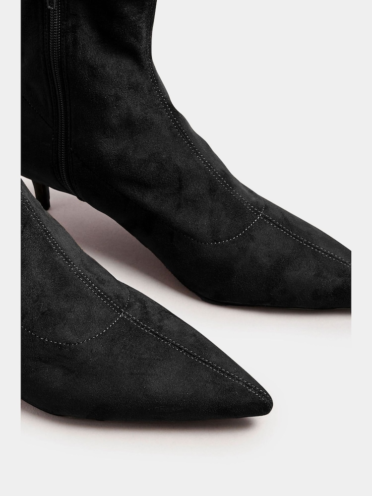 Long Tall Sally Black Pointed Kitten Boots - Image 5 of 5