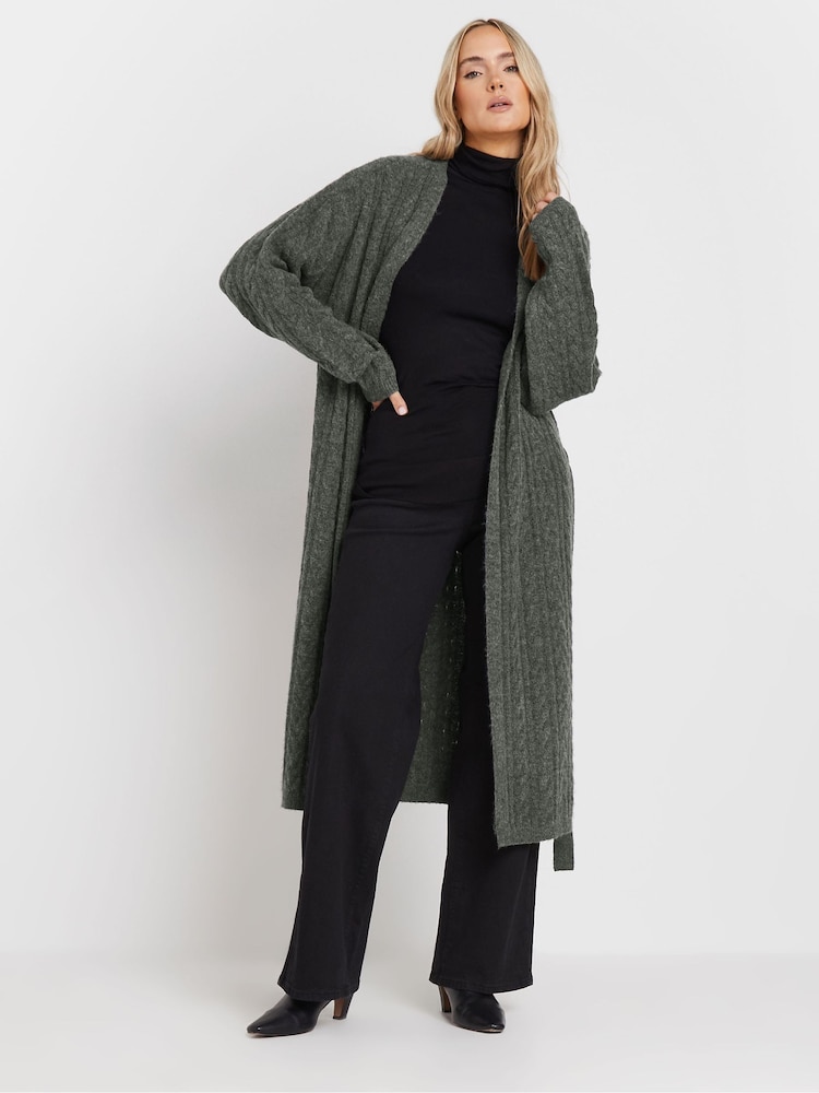Long Tall Sally Grey Cable Cardigan - Image 1 of 5 Long Tall Sally Grey Cable Cardigan - Image 1 of 5