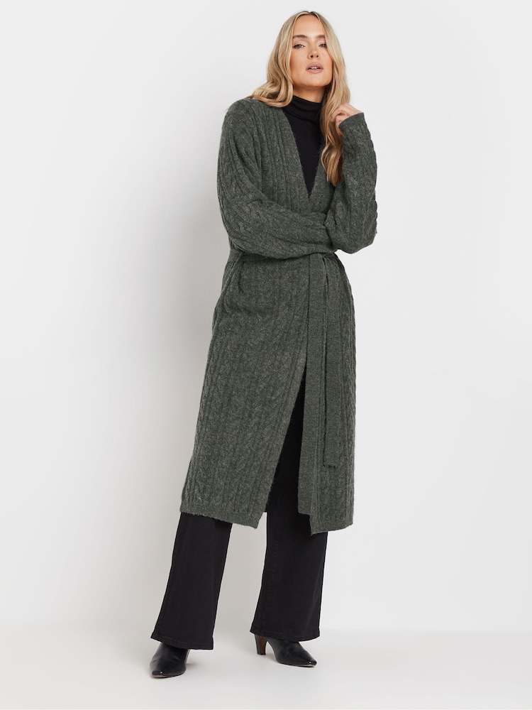 Long Tall Sally Grey Cable Cardigan - Image 2 of 5 Long Tall Sally Grey Cable Cardigan - Image 2 of 5