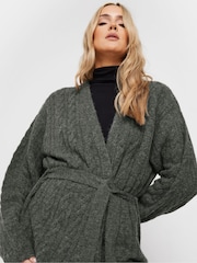 Long Tall Sally Grey Cable Cardigan - Image 4 of 5