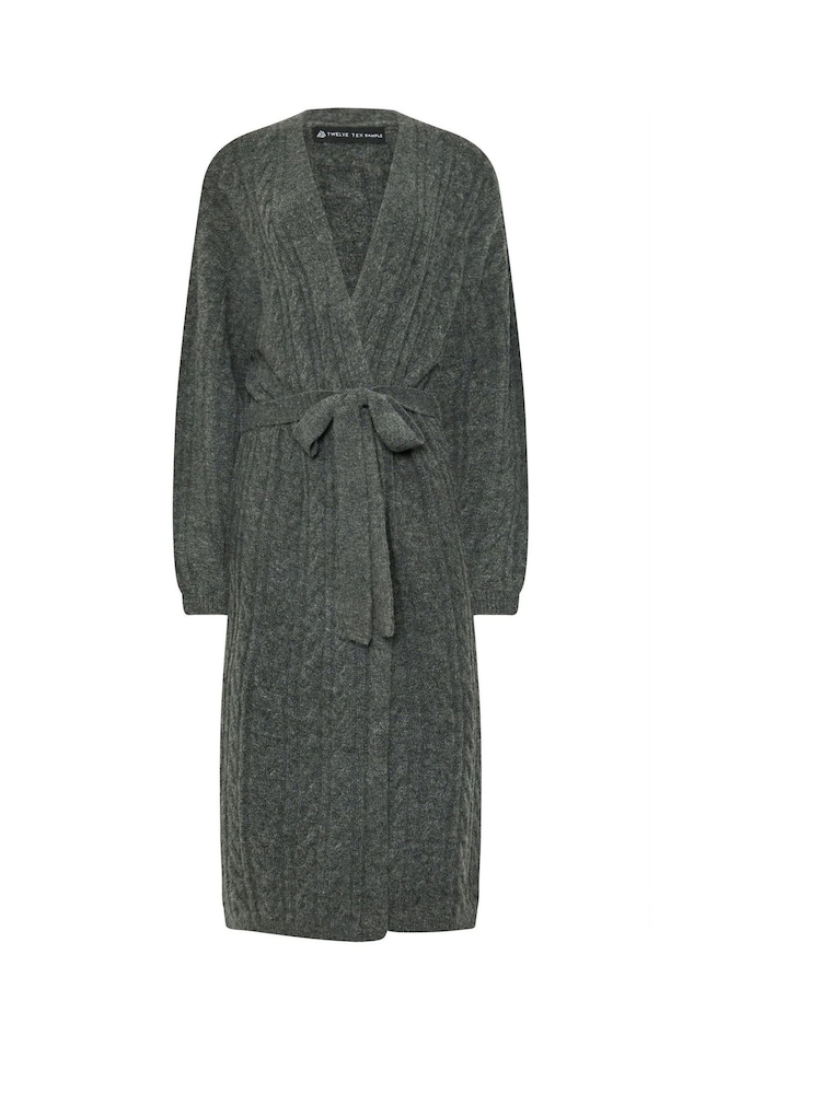 Long Tall Sally Grey Cable Cardigan - Image 5 of 5 Long Tall Sally Grey Cable Cardigan - Image 5 of 5
