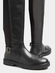 Long Tall Sally Black Leather Knee High Boots - Image 2 of 3