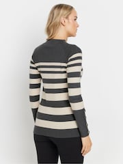 Long Tall Sally Grey Premium Button Jumper - Image 3 of 5