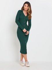 Long Tall Sally Green Collar Button Through Dress - Image 3 of 6