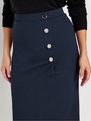 Long Tall Sally Blue Side Wrap Tailored Skirt - Image 4 of 5