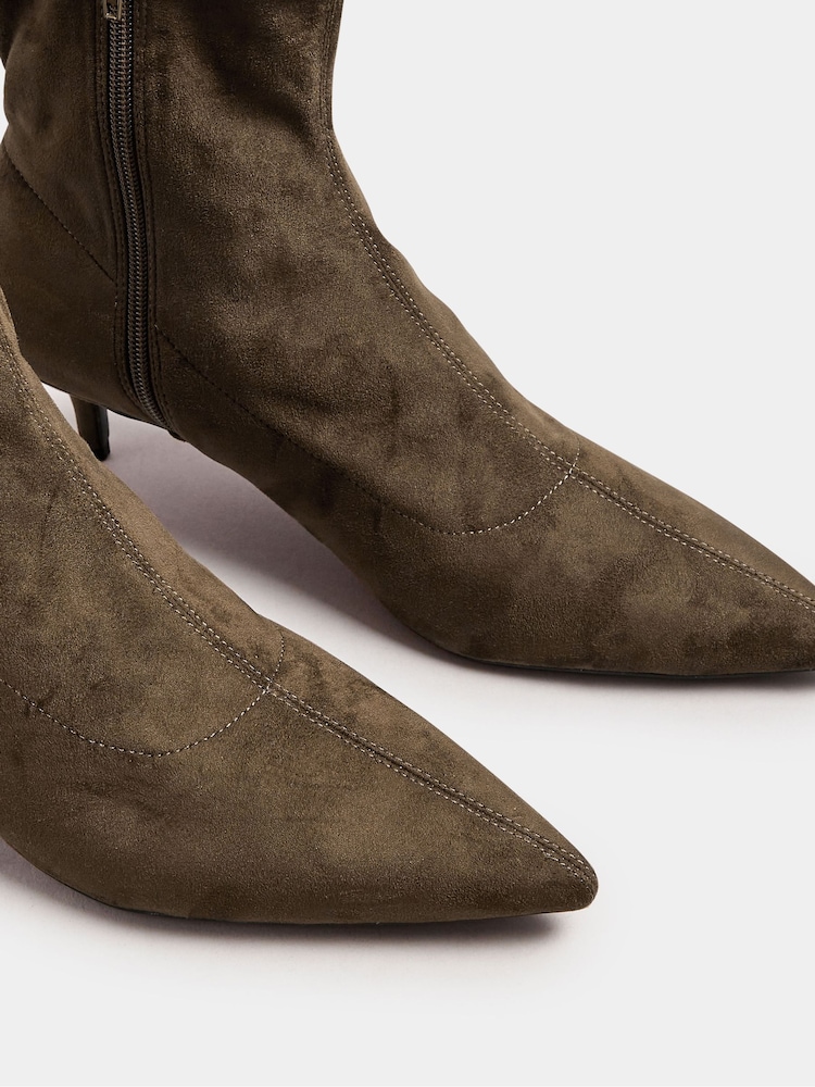 Long Tall Sally Brown Pointed Kitten Boots - Image 4 of 4