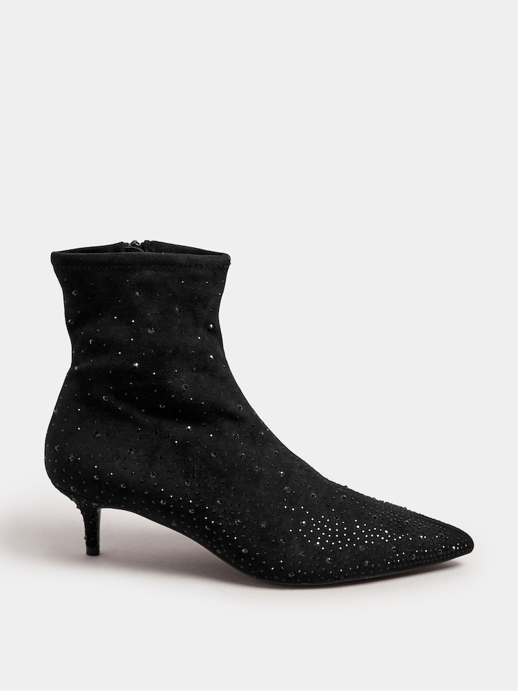 Long Tall Sally Black Pointed Kitten Boots - Image 2 of 5