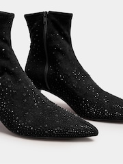 Long Tall Sally Black Pointed Kitten Boots - Image 5 of 5