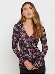 Long Tall Sally Paisley Floral Wrap Top - Imagen 1 de 5